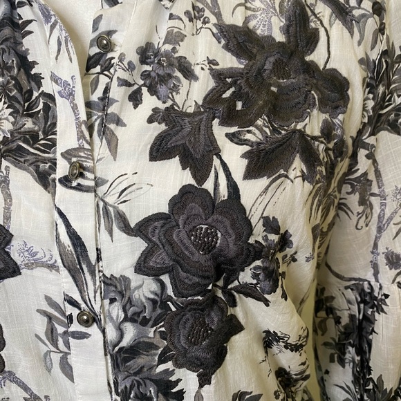 By Anthropologie Lavinia Embroidered Shirt Dress - Picture 9 of 12